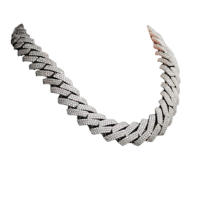 925 Sterling <b>Silver</b> VVS Moissanite Cuban Link Chain <b>Necklace</b> Rhodium Plated Micro Insert Hip Hop Jewelry <b>for</b> <b>Men</b> Women - Product Image 1
