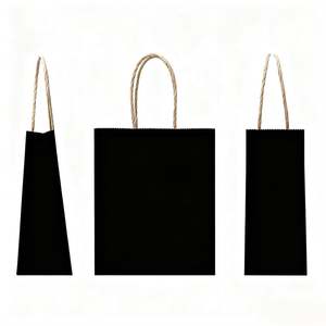 Sac en papier d'emballage alimentaire à fond plat personnalisé KM, écologique, kraft/blanc/achats/cadeaux/café, avec poignée - Product Image 4