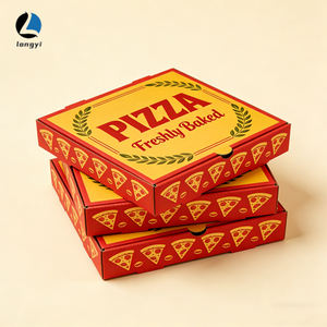 <span class=keywords><strong>Caja</strong></span> de Pizza Cuadrada, Cartón Corrugado Kraft con Recubrimiento UV en Relieve, Impresión Personalizada, Portátil, de Alta Gama para Servicio de Pizza para Llevar - Product Image 2