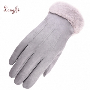 Của phụ nữ ngoài trời nhiệt găng tay cho mùa thu mùa đông hai lớp nhung sang trọng Windproof ba gân da lộn ấm vài phong cách - Product Image 2