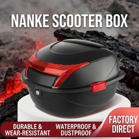 Top case robuste pour moto 42L, étanche, coffre arrière universel pour scooter, coffre de moto en plastique avec serrure de sécurité