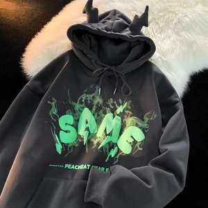 Personalizado de los hombres holgado Zip-Up Puff impresión Sudadera con capucha Streetwear Algodón Drop Shoulder 3D Prosses Washed Technics - Product Image 3