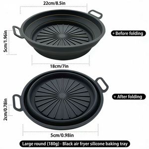 Cross-border bestseller Reusable silicone <b>liner</b> for home <b>air</b> <b>fryer</b> with foldable silicone tray - Product Image 4