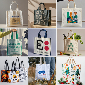 Sac à provisions en toile personnalisé à bas prix en gros partout sac fourre-tout imprimé toile avec fermeture éclair et poche - Product Image 6