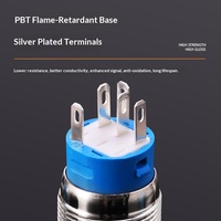 Sakelar Tombol Kuningan Berlapis Nikel 22mm, Lampu Indikator Daya Sirkular Tahan Air IP67, Pengunci Otomatis, Pengaturan Ulang Otomatis, untuk Pengelasan Mobil