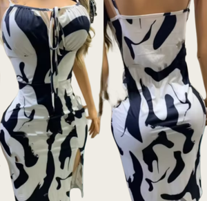 Viviblook Z701DS01 nuevo Sexy y de moda impreso Slim Fit Sexy vestido de talla grande fiesta vestido de noche ropa de mujer - Product Image 1