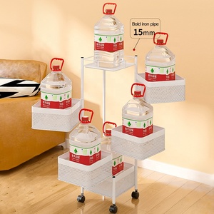 Estante Metálico Blanco de 5 Niveles, Estante de Cocina Giratorio de 360 Grados, Estante de Almacenamiento para Sala de Estar, Cesta para Verduras y Frutas, Organizador de Artículos - Product Image 3