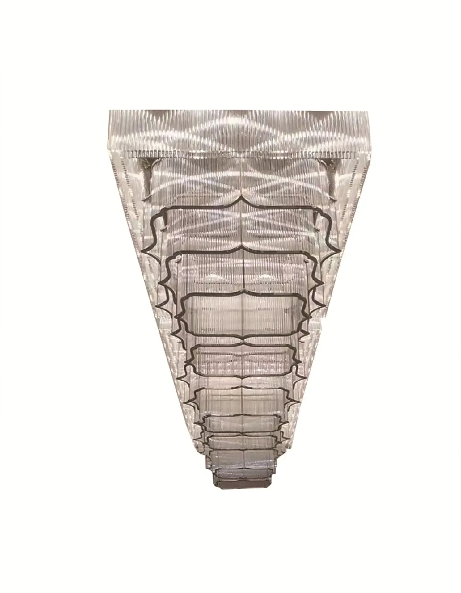 Lustre de cristal para lobby, lâmpada de engenharia, lustre de corredor, comprador, lâmpada de teto não padrão, lâmpada ondulado