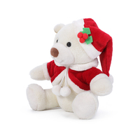 Jouets pour enfants personnalisés peluche ours en peluche jouets en peluche écologique unisexe doux animaux en peluche jouets avec chapeau de Noël vente chaude mignon