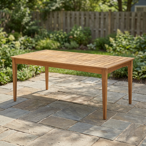 Table à manger rectangulaire de luxe moderne, plateau en bois massif, imperméable, écologique, durable, design stable, meubles pour la salle à manger - Product Image 2