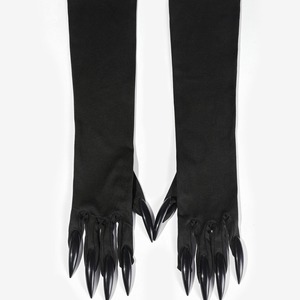 Black Gothic <b>Long</b> Finger <b>Gloves</b> with Fake Spikes for Four Seasons Costume Cosplay Halloween Party Performance Accessory - Product Image 2
