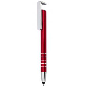 Stylo bille en aluminium avec touche rouge, design élégant pour un confort et une fonctionnalité optimaux - Product Image 1