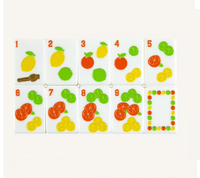 Jeu de Mahjong américain sur le thème des stations balnéaires tropicales, tuiles en acrylique blanc avec motifs de tasses Tiki cocktail fraise, tuiles de Mahjong américaines