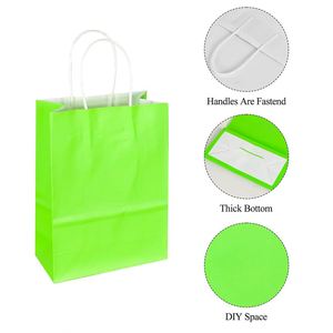 Bolsas de Regalo de Papel Verde KUAIMA de 15*8*21cm con Asas para Pequeños Negocios, Fiestas de Cumpleaños, Navidad - Product Image 3