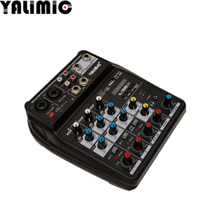 Console <span class=keywords><strong>de</strong></span> mixage portable 4 canaux en promotion pour le streaming en direct, carte <span class=keywords><strong>son</strong></span> intégrée avec réglage indépendant des effets sonores - Product Image 1