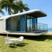 Maison capsule modulaire à deux étages de luxe à bas prix, 2 chambres, 40 pieds, maison préfabriquée mobile, conteneur, villa capsule pour l'extérieur