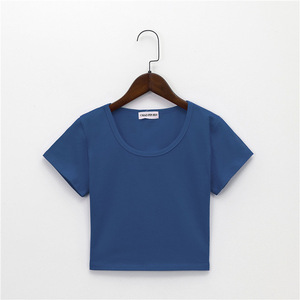 High Quality Crop Top t Shirt 180gs 95% Cotton Plain Blank <strong>Tshirt</strong> for Custom <strong>Women</strong> Crop Top