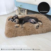 Coussin pour chien, canapé pour animaux de compagnie, lavable, en peluche, lit chaud pour chien, tapis antidérapant pour chat, lit moelleux et confortable pour l'hiver, tapis de couchage confortable pour animaux de compagnie