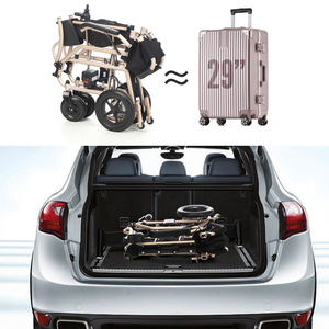 Disabili di mezza età <span class=keywords><strong>uomini</strong></span> e donne kaki sedia a rotelle elettrica leggera per le vacanze in Hotel passeggiate sulla spiaggia - Product Image 6