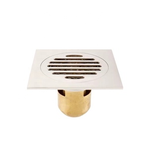 Siphon de sol carré moderne en laiton 120 mm, anti-odeur, écologique, électroplaqué, pour salle de bain, baignoire, hôtel - Product Image 2