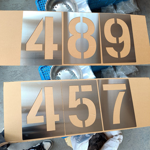 Plantilla de números de acero inoxidable del 0 al 9, 30 cm de altura, plantilla para pintar con aerosol para matrículas de camiones, código de estacionamiento - Product Image 4
