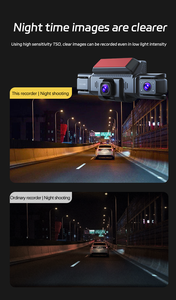 미니 WIFI 3 채널 1080P 듀얼 렌즈 대시 캠 8 적외선 야간 투시경 170 도 후면보기 자동차 <span class=keywords><strong>DVR</strong></span> 24H 주차 모니터 - Product Image 3