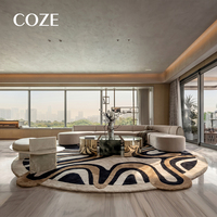 Newly Designed Irregularly Shaped Carpet Minimalist Black White High-end Luxury PET Friendly Eco-Friendly Non-Slip Medium Rug