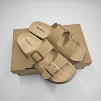 Sandales compensées à double boucle de haute qualité pour femmes, style école en bois