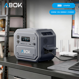 Station d'alimentation solaire portable ABOK 2500W LiFePO4, générateur solaire 1200W, entrée solaire double MPPT, générateur de batterie à onde sinusoïdale pure - Product Image 1