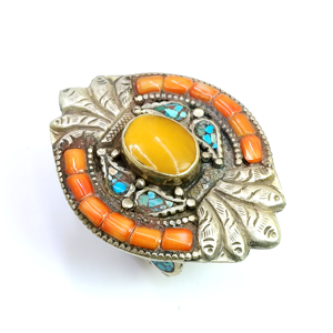 Vente en gros de bague en pierre précieuse lapis corail naturel Bijoux indiens classiques pour mariages fêtes de fiançailles fabriqués par des exportateurs - Product Image 1
