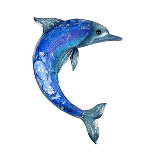 Resin Dolphin Wand dekoration Hängende Glas Fisch Wand kunst Skulptur für Schwimmbad oder Badezimmer