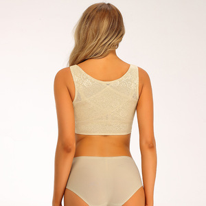 Bướm tay áo thoáng khí cơ thể định hình vest với ren <span class=keywords><strong>push</strong></span>-<span class=keywords><strong>up</strong></span> hình chữ U vú hỗ trợ ngắn tay vú rút lại Shaper - Product Image 4