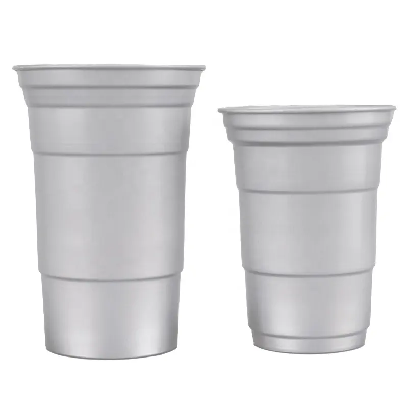 Custom Gekleurde Party Cup Promotionele Wegwerp Aluminium Drinkbeker Bier Metalen Tumbler Herbruikbare Aluminium Cup