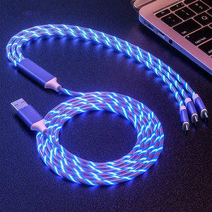Kim loại Streamer Cáp dữ liệu xe USB sạc cáp 2.4A nhanh phí dây dây ba-trong-một RGB sạc dòng 3 trong 1 USBC Cáp - Product Image 1