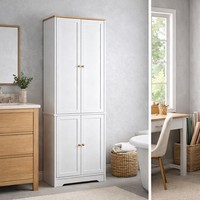 Armoire en bois moderne et minimaliste avec tiroirs, porte miroir et tringle de suspension pour chambre et dressing