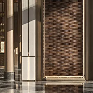 Style nord-américain lumière luxe en bois massif <span class=keywords><strong>mosaïque</strong></span> <span class=keywords><strong>papier</strong></span> <span class=keywords><strong>peint</strong></span> nouveau fond chinois décoration murale pour salle de bain chambre noir - Product Image 3