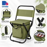 Chaise de camping portable avec sac isotherme, chaise pliante d'extérieur avec dossier pour la plage et les loisirs en plein air