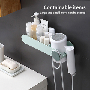 Sanga ABS Mini <b>Plastic</b> Bathroom <b>Storage</b> <b>Shelf</b> Wall-Mounted Hairdryer Holder Rack - Product Image 2