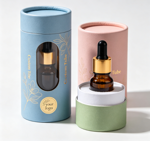 Luxury White Cardboard Paper Tube, Round Cylinder Gift Box for Perfume & Face Cream, Custom Gold <b>Foil</b> Logo Available - Product Image 1
