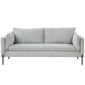 Bellemave Đồ Nội Thất Nhà Phong Cách Hiện đại 3 Chỗ Ngồi Sofa Ánh Sáng Màu Xám Linen Bọc Thoải Mái Sofa Với Cổng USB