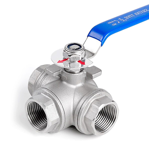 Van bi ba chiều bằng thép không gỉ 304 với công tắc L/t Loại một đầu vào hai đầu ra điều khiển lưu lượng nước ren bên trong - Product Image 1