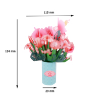 Autocollants fleurs magnifiques en 3d, étiquette cadeau fait à la main, pour la fête des mères, pop-up, pour fabrication de cartes, 50 pièces