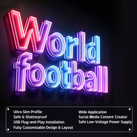 Letrero LED de Fútbol con Espejo Infinito 3D Personalizado, Arte Mural con Efecto de Profundidad e Iluminación de Borde Acrílico, Fabricación OEM