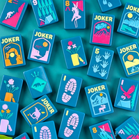 Tuiles de Mahjong Personnalisées de Luxe Sculptées Vert Bleu Parc National, Tuiles de Mahjong Américaines en Acrylique à Couche Unique Style Sauvage