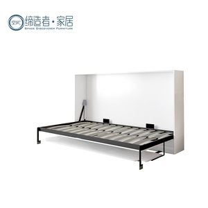 Tùy Chỉnh Tiết Kiệm Không Gian Bằng Gỗ Ngang Gắn Gấp Đồ Nội Thất Nhà Đôi Kích Thước Kéo ra Tường Giường Murphy Giường Với Bàn - Product Image 4