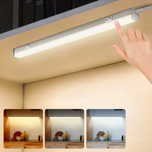 Nhà bếp truy cập tủ quần áo <span class=keywords><strong>LED</strong></span> dưới tủ chiếu sáng 60cm 2ft 7W 110V 3cct Dimmable có thể kết nối <span class=keywords><strong>Led</strong></span> tuyến tính Closet đèn với chúng tôi cắm - Product Image 1
