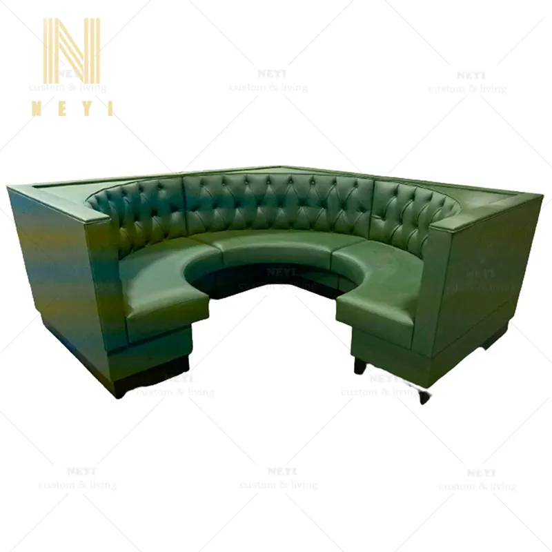 BT706 2021 American Style Vinyl Fully Upholstered Luxury Furniture Suppliers Restaurant Booth Sofa