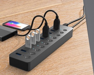 <span class=keywords><strong>Powered</strong></span> <span class=keywords><strong>USB</strong></span> 3.0 <span class=keywords><strong>HUB</strong></span> 10-Port <span class=keywords><strong>USB</strong></span> <span class=keywords><strong>Hub</strong></span> Splitter 10 tốc độ cao truyền dữ liệu Cổng 10 sạc cổng với công tắc LED 45W Adapter - Product Image 5