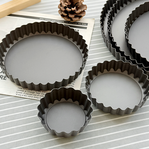 Moule à quiche multi-tailles, antiadhésif, en acier au carbone, outils de cuisson, résistance aux hautes températures, fond <span class=keywords><strong>amovible</strong></span>, moule à tarte - Product Image 2