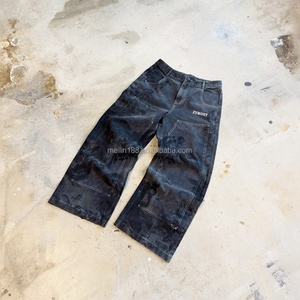 Custom High Quality Two Piece Set Button up Japanese Selvedge Raw Jacket and Jeans <b>Pants</b> Heavyweight Vintage Wash Denim Set Men - Product Image 3
